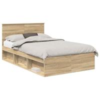 Bedframe met hoofdeinde Sonoma Eiken 135 x 190 cm Bewerkt hout - thumbnail