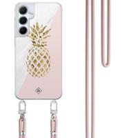 Samsung Galaxy A15 hoesje met rosegoud koord - Ananas - thumbnail