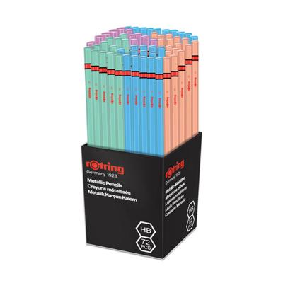 Potlood rOtring woodcase zeshoekig HB metallic assorti Potlood rOtring woodcase zeshoekig HB metallic assorti