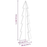 VidaXL Kerstdecoratie kerstboom 112 cm massief grenenhout - thumbnail