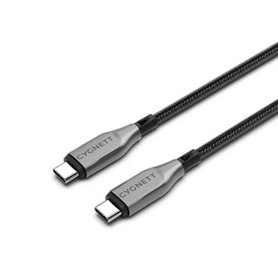 Cygnett Gepantserde USB-C naar USB-C 60W snellaadkabel USB 2.0 (1m, zwart)