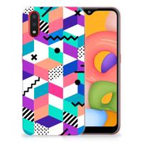 Samsung Galaxy A01 | TPU Hoesje | Blokken Kleurrijk - thumbnail