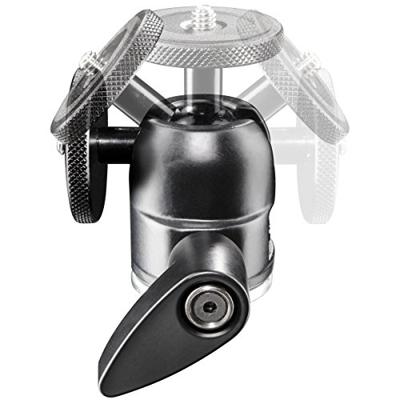 Mantona Basic kogelkop Small – bijzonder lichte en compacte statiefkop, 180 g, draagvermogen 6 kg, met 3/8 inch en 1/4 inch aansluiting, voor camera, monopod, fotostatief, lampstatief, studiostatief