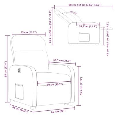 Sta-op-stoel elektrisch verstelbaar stof crèmekleurig