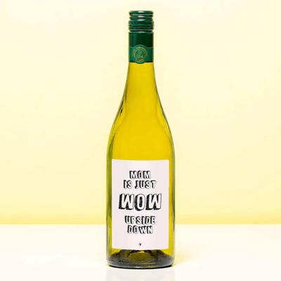Wijnfles Mom is wow upside down - Wit (Sauvignon Blanc)