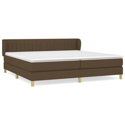 Boxspring met matras stof donkerbruin 200x200 cm