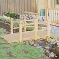 VidaXL Tuinbrug met leuningen 150x67x56 cm massief vurenhout - thumbnail
