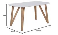 Artistiq Eettafel 'Ravi' 200 x 90cm, kleur Wit - thumbnail