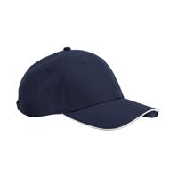 Beechfield CB195R Team Sports-Tech Cap - White/French Navy - One Size - thumbnail