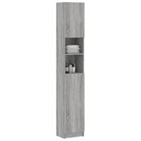 Badkamerkast 32x25,5x190 cm bewerkt hout grijs sonoma eiken - thumbnail