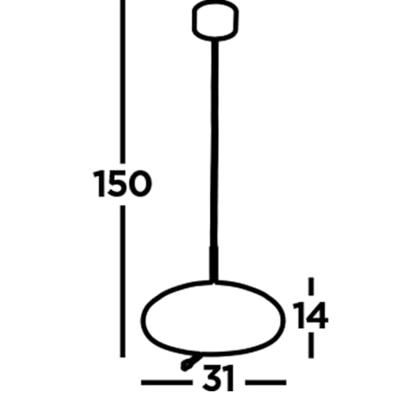 Searchlight Hanglamp GlasLisbon roodkoper met amber rondglas - 75131-1AM