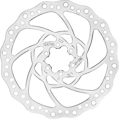 TEKTRO schijfrem rotor tr180-17 ø180/2.3mm, zilver