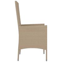Tuinstoelen 2 st met kussens poly rattan beige - thumbnail