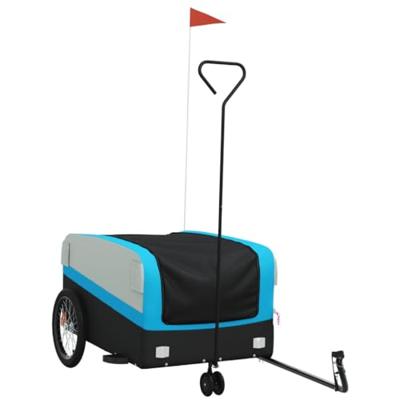 VidaXL Fietstrailer 45 kg ijzer zwart en blauw