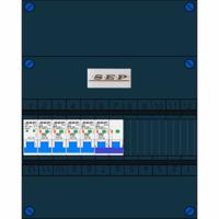 SEP 4 groepenkast 4 aardlekautomaten 16A 30mA + kookgroep 2x16A 30mA 1rij - thumbnail