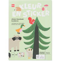 HEMA Kleurboek met stickers A5 bosdieren - thumbnail