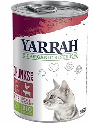 Yarrah natvoer kat blik chunks bio kip & rund 405gr