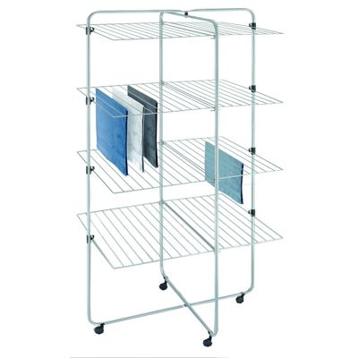 Metaltex Asymmetric Droogtoren 53 m Drooglijn 4 Etages 64x82x169 cm Zilver