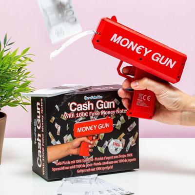 Money Gun - Incl 100 Nepbiljetten van €100 - Party Gadget - Rood