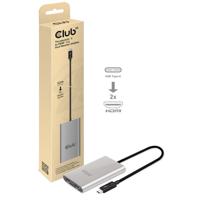 club3D CSV-1574 Thunderbolt / HDMI Adapter [1x Thunderbolt 3-stekker (USB-C®) - 2x HDMI-stekker] Grijs, Zwart 0.27 m - thumbnail