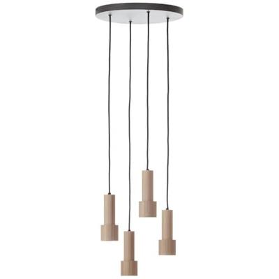 Brilliant Hanglamp rondCadiz 4-lichts zwart met brons - 60119/76