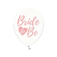 Transparante ballonnen Bride To Be roze (6st) - thumbnail