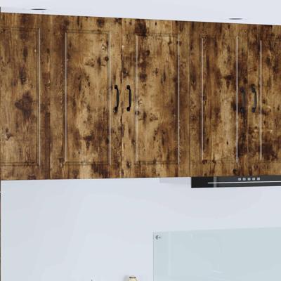 Keukenkast met plank Gerookt eiken 80 x 31 x 80 cm Bewerkt hout