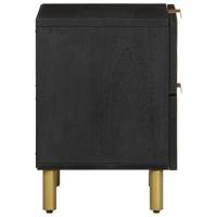 Nachtkastje 2 st 40x33x46 cm massief mangohout zwart - thumbnail