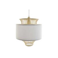 Plafondlamp DKD Home Decor Wit Polyester Bamboe (40 x 40 x 52 cm) - thumbnail