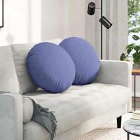 VidaXL Zitkussens 2 pcs jeans blauw ø50 x 19 cm stof - thumbnail
