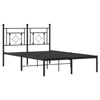 Bedframe met hoofdbord metaal zwart 120x200 cm - thumbnail