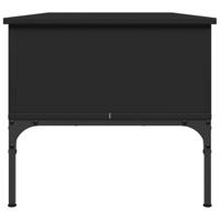 Salontafel 100x50x45 cm bewerkt hout en metaal zwart - thumbnail