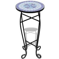 VidaXL Bijzeltafel mozaïek blauw en wit - thumbnail