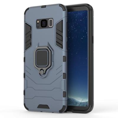 PC + TPU schokbestendige beschermhoes voor Galaxy S8 PLUS, met magnetische ringhouder