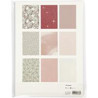 Creativ Company Design papierblok, afm 21x30 cm, 120+128 gr, beige, bruin, roze, wit, 24 vel/ 1 doos - thumbnail