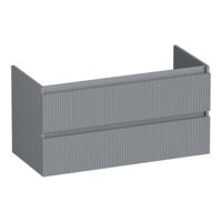 Brauer Joy Wavy - Onderkast - 100 cm - met 2 Softclose Lades Greeploos en 1 Sifon Uitsparing - Mat Grijs - thumbnail