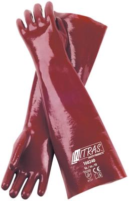 NITRAS SAFETY Pvc gloves 40cm long nitras red