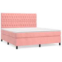 Boxspring met matras fluweel roze 180x200 cm - thumbnail
