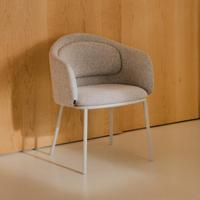 Kave Home Minda eetkamerstoel dik chenille Beige - thumbnail