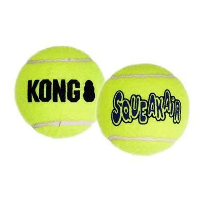 KONG SQUEAKAIR TENNISBAL GEEL MET PIEP LARGE 8 CM 2 ST - thumbnail