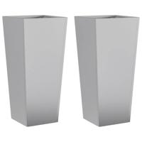 VidaXL Plantenbakken 2 st 35x35x75 cm gegalvaniseerd staal - thumbnail