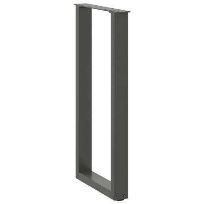 Console tafelpoten 2 st U-vormig 38x(72-73) cm staal antraciet