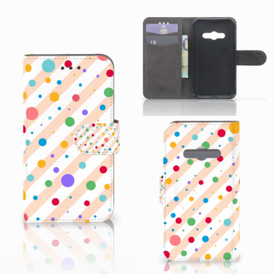 Samsung Galaxy Xcover 3 | Xcover 3 VE | Telefoon Hoesje | Dots | Portemonnee hoesje