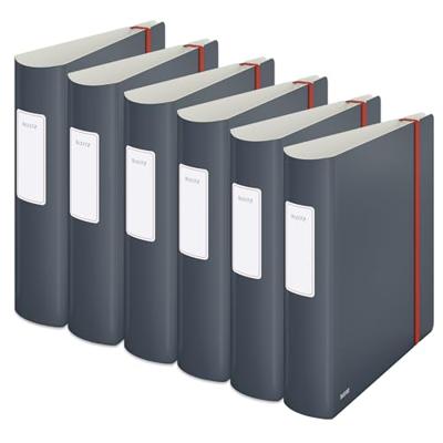 Ordner Leitz Cosy Active 180° 82mm PP A4 fluweel grijs | 6 stuks Ordner Leitz Cosy Active 180° 82mm PP A4 fluweel grijs | 6 stuks