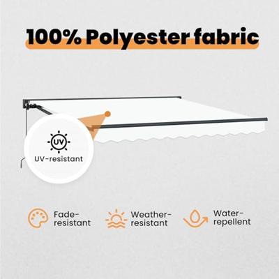 VidaXL Inklapbaar zonnescherm wit 300 x 250 cm polyester en metaal