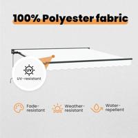 VidaXL Inklapbaar zonnescherm wit 350 x 250 cm polyester en metaal - thumbnail