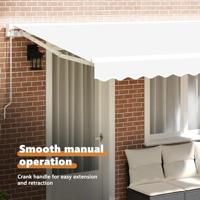 VidaXL Inklapbaar zonnescherm wit 400 x 200 cm polyester en metaal - thumbnail