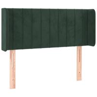 Hoofdbord met randen 103x16x78/88 cm fluweel donkergroen - thumbnail