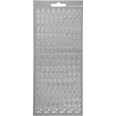 Creativ Company Stickers, alfabet, vel 10x23 cm, zilver, 1 vel