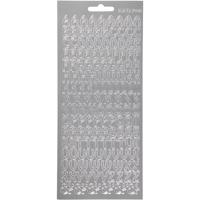 Creativ Company Stickers, alfabet, vel 10x23 cm, zilver, 1 vel - thumbnail